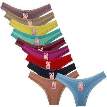 Calcinha de Algodão Tanga Elástico de Rendinha Kit Un Lisas Atacado Sunshine Lingerie
