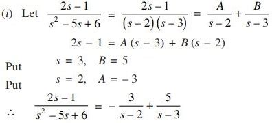 (i) (2s - 1)/(s^2 - 5s + 6) (ii) s/(2s - 1) (3s - 1) (iii) (2s - 3)/(s ...
