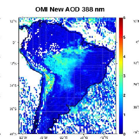 Spatial Distribution Of Monthly Mean Aerosol Optical Depth For