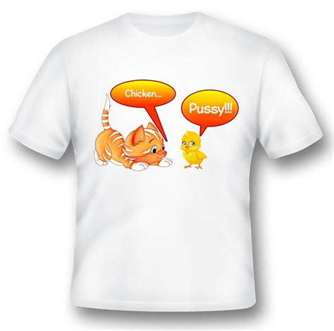Chicken Pussy Humor Funny Black Or White Tee Etsy
