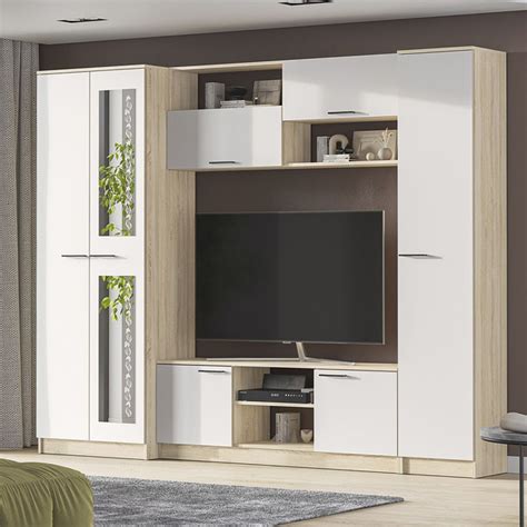 Гостиная Венера сонома / белый, 250.2х45х200, Нонтон купить по выгодной ...