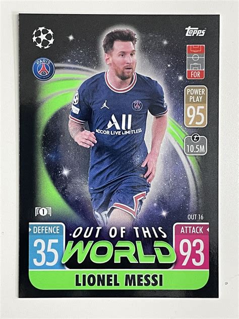 OUT16 Lionel Messi PSG Out Of This World Topps Match Attax Extra 2021