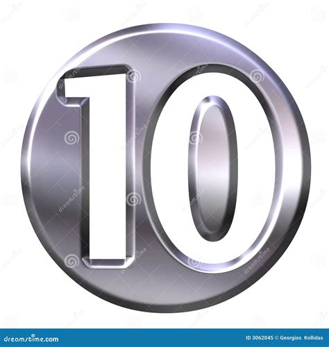 Silber-gestaltete Zahl 10 stock abbildung. Illustration von graphik ...