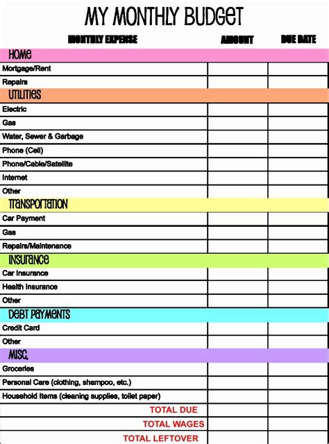 50 Sample Spreadsheet For Monthly Expenses