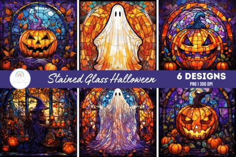 Stained Glass Halloween Background Png Graphic By Rainbowtown