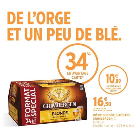 Promo Bi Re Blonde D Abbaye Grimbergen Chez Intermarch Hyper Icatalogue Fr