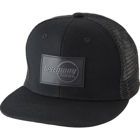 speedway motors rubber patch black flat bill hat