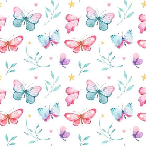 Free Vector Hand Drawn Butterfly Pattern