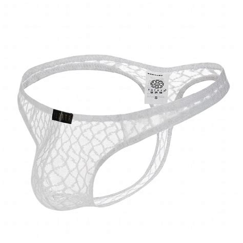 Mens Panties Sexy Lingerie Gay Thongs Sexy Underwear G String Low Waisted Transparent Lace Mens