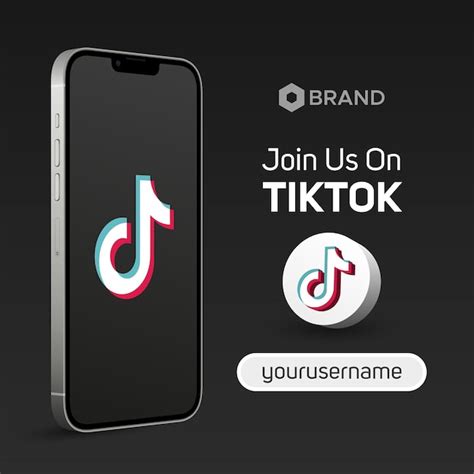 Premium Vector Follow Us On Tiktok 3d Illustration Logo Username