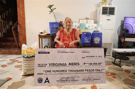 Imuseño centenarian tumanggap ng P100K cash gift The Cavite Rising