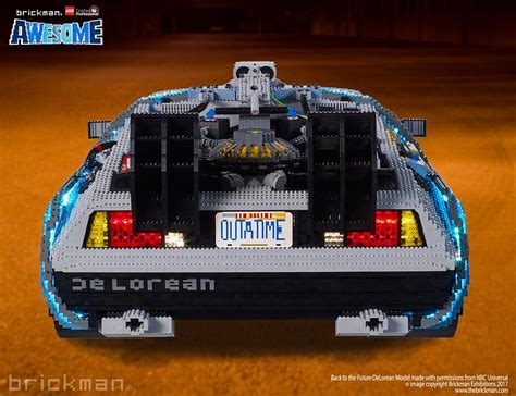 A Lego Model Of The Delorean Time Machine From Back To The Future Made