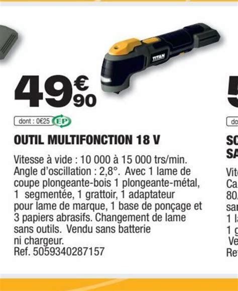 Promo OUTIL MULTIFONCTION 18 V chez Brico Dépôt