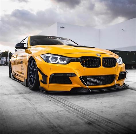 Bmw F30 3 Series Slammed In 3m Gloss Sunflower Yellow Wrap F30shadow