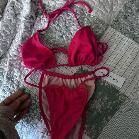 Pacsun Cheeky High Cut Bikini Hot Pink Brazilian Depop