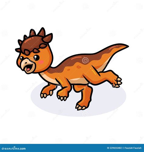 Pachycephalosaurus Cute Dinosaurs Cartoon Characters Silhouette