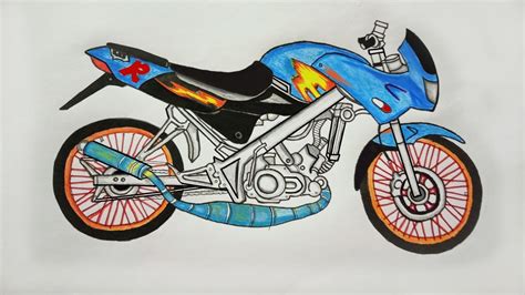 Menggambar Sketsa Motor Drag Ninja Modifikasi Youtube