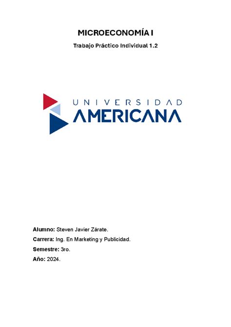 Microeconom A I Trabajo Pr Ctico Individual Microeconomia