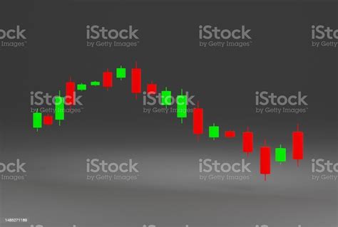 3d Render 3d Candlestick Graph Chart On Black Background Business Concept Stock Illustration