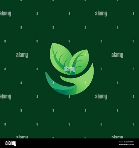 Abstract Green Leaf Logo Icon Vector Design Landscape Design Garden