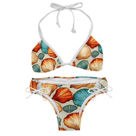 Shell Detachable Sponge Adjustable Strap Bikini Set Two Pack Swim