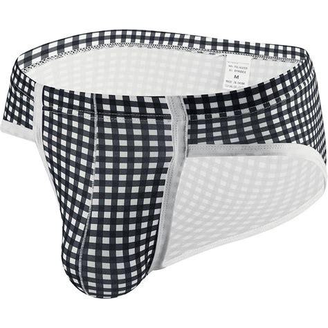 TESOON Men S Low Rise Plaid Briefs G String Bikini Briefs Walmart