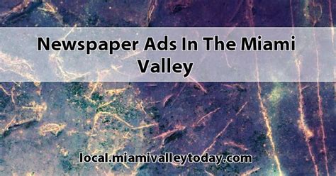 Newspaper Ads in the Miami Valley