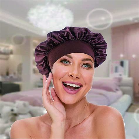 Satin Silk Bonnets For Curly Hair 4 Pcs Set Elastic Band Sleep Caps