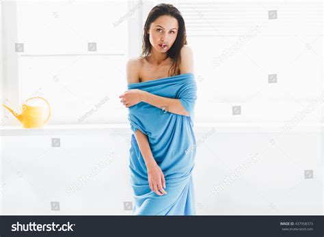 Beautiful Sexy Wet Naked Woman Towel Shutterstock