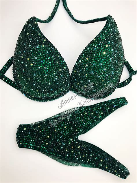 Competition Bikini Set Rhinestone Fitness Npc Ifbb Etsy