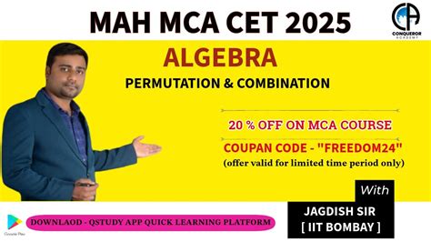 Permutation And Combination I Algebra I Mca Mba Cet 2025 Mhcetmba