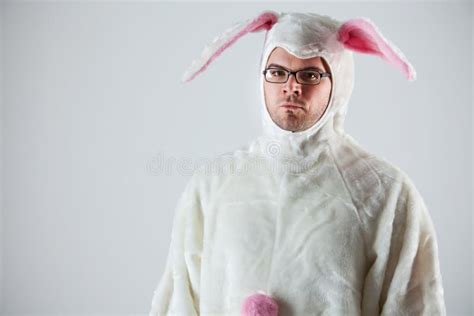 Bunny: Serious Rabbit Man stock image. Image of holding - 45392895