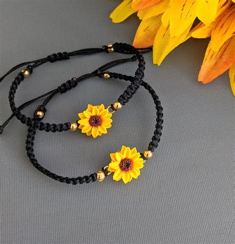 Sunflower Anklet Bridesmaid Gift Sunflower Gift For Her Sunflower