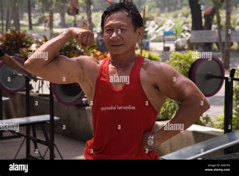 Mature Thai Bodybuilder Bangkok Thailand Stock Photo Alamy