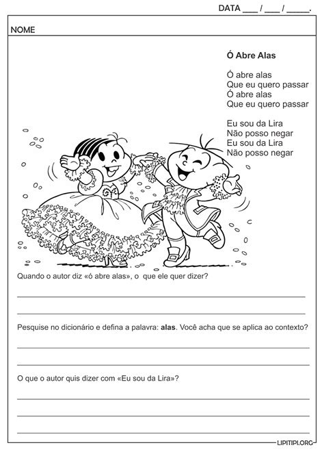 Texto Carnaval 4 Ano - Atividades Sobre O Carnaval 4 Ano - NAZAEDU