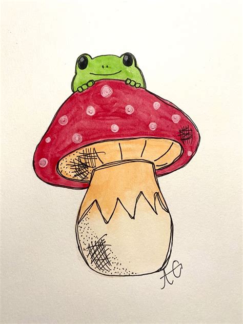 Frog Mushroom Drawing