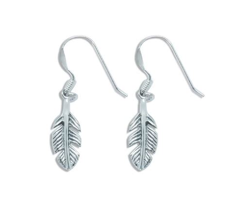 Silver Feather Earrings 99 Fashion Thailand