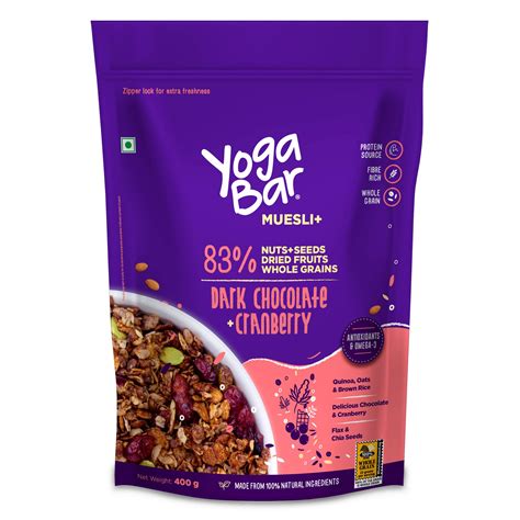 Buy Yogabar Wholegrain Breakfast Muesli Dark Chocolate Cranberry