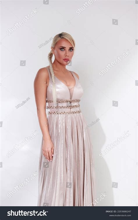 Sexy Blonde Woman Posing White Background Stock Photo 2203686247 Shutterstock