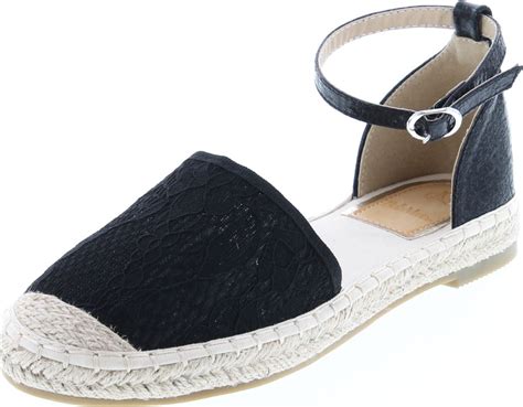 Anna Becca 30 Womens Closed Toe Ankle Strap Espadrille Low Flat