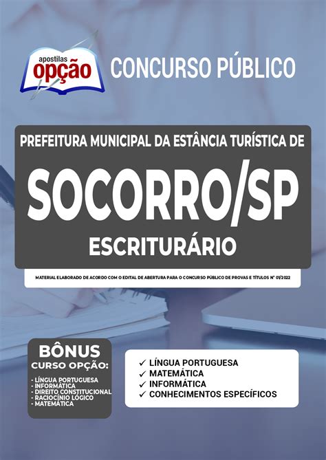 O Que Faz Um Escriturário Prefeitura - Apostila Prefeitura de Socorro - SP - Escriturário