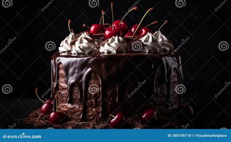 Brilliant Black Forest Cake For Blissful Birthday Bash Stock