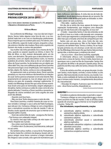 Spaece Provas Anteriores Pdf - Provas Anteriores ESPCEX PORTUGUÊS | PDF | Romantismo | Realismo (artes)