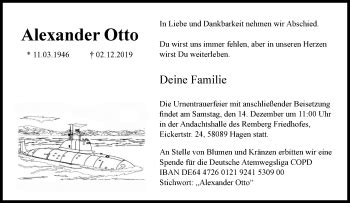 Traueranzeigen Von Alexander Otto Trauer In Nrw De