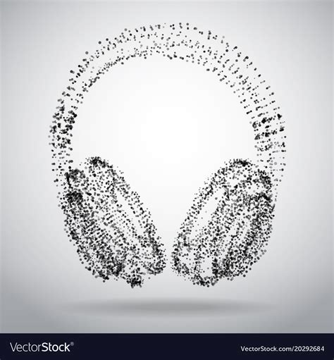 Abstract Dotted Headphones On White Royalty Free Vector