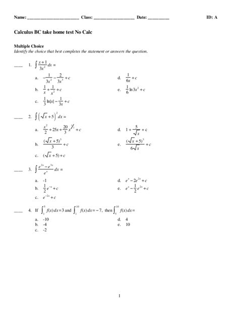 Fillable Online Ap Calc Bc Series Review Multiple Choice Practice Youtube Fax Email Print