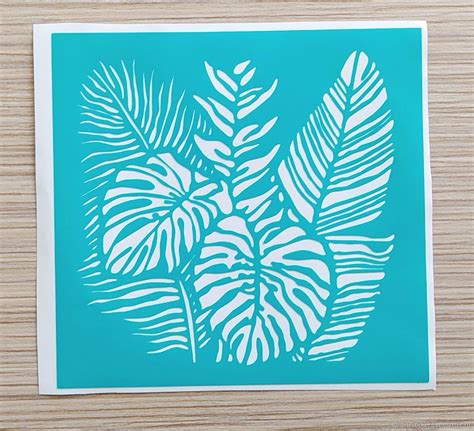 Трафарет №1059. Тропические листья в интернет-магазине Ярмарка Мастеров ...