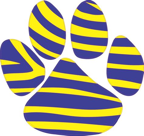 5inx4.5in Blue Yellow Paw Print Bumper Sticker Decal Car Window ...