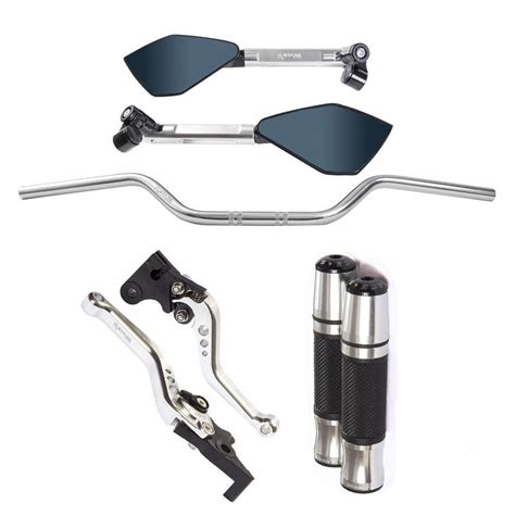 Kit Guidão Naked mm Punho Retrovisor Manete Dafra Next Stark Race Manete de Moto