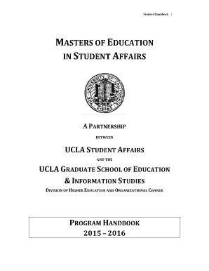 Fillable Online Gseis Ucla MSA Handbook 2015 2016 UCLA GSEIS Gseis